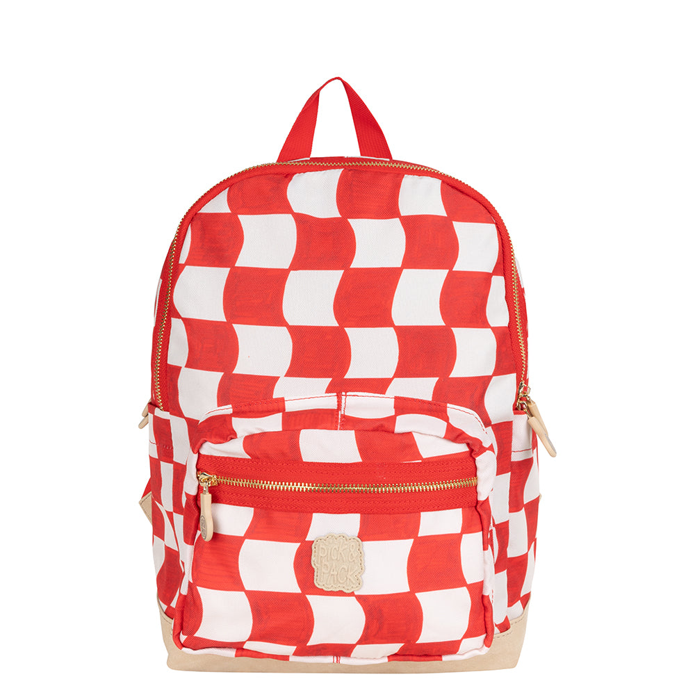 Red and white checkered vans backpack online